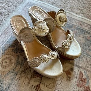 Jack Rogers Gold Slide Platform Sandals